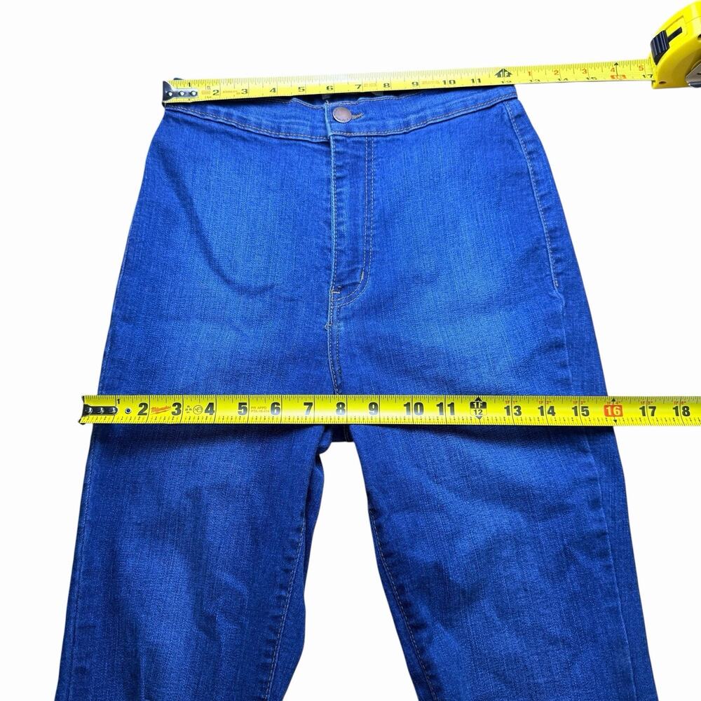 Vibrant MUI Pants Womens 7 Blue Denim Jeans Mega Flared Bell Cotton Blend High - Picture 3 of 8
